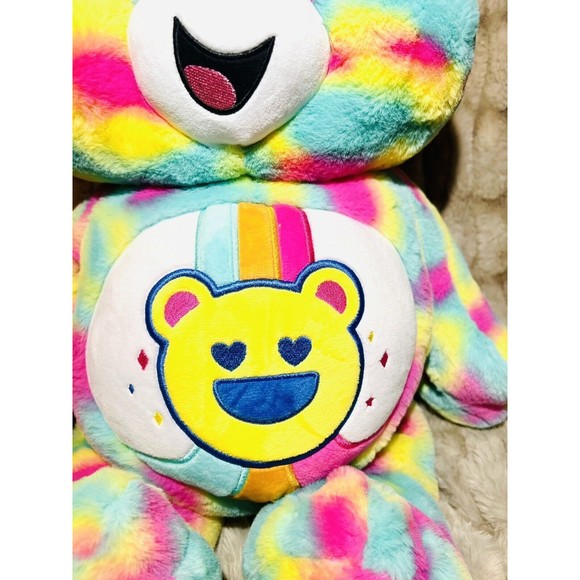 Care Bears Good Vibes Bear Jumbo Plush 24” Tie Die Rainbow Stuffed Animal - New - Picture 5 of 9